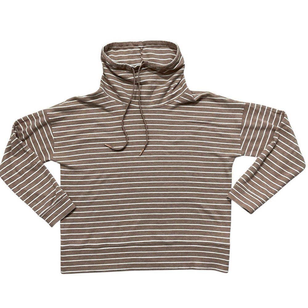 Haven Well Within striped cowl neck knit top size Small neutral soft